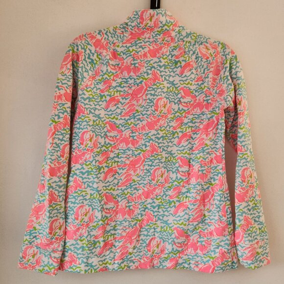 Lilly Pulitzer Lobstah Roll Captain Popover Shirt Sweatshirt Lobster Print S - Picture 2 of 7